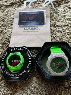 Casio G-Shock Green Resin CZ Bassmaster